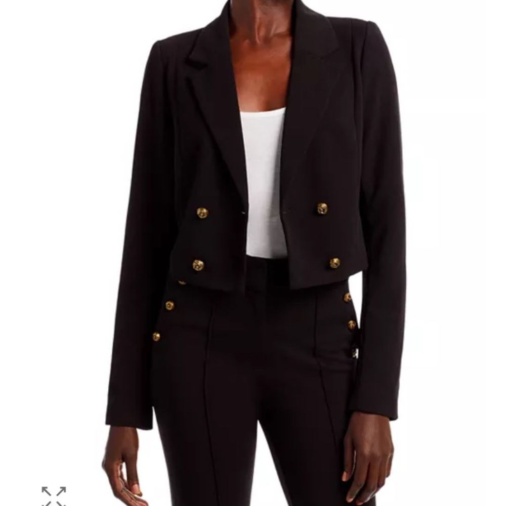 Aqua Black Blazer Sz XL with Gold Knot Button Accents